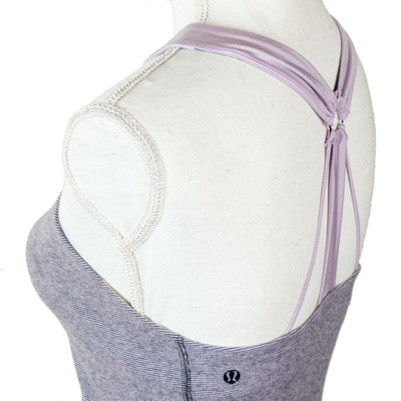 LULUEMON Stripped Open Back Cross Strap Tank 4 - Picture 8 of 8